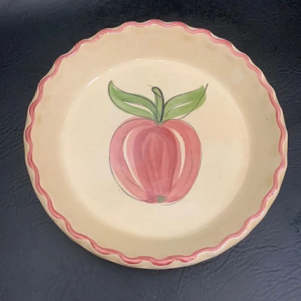 Los Angeles Pottery Oven Ware 630 Apple Pie Baking Serving Round 9 Inch Plate